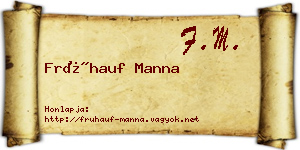 Frühauf Manna névjegykártya